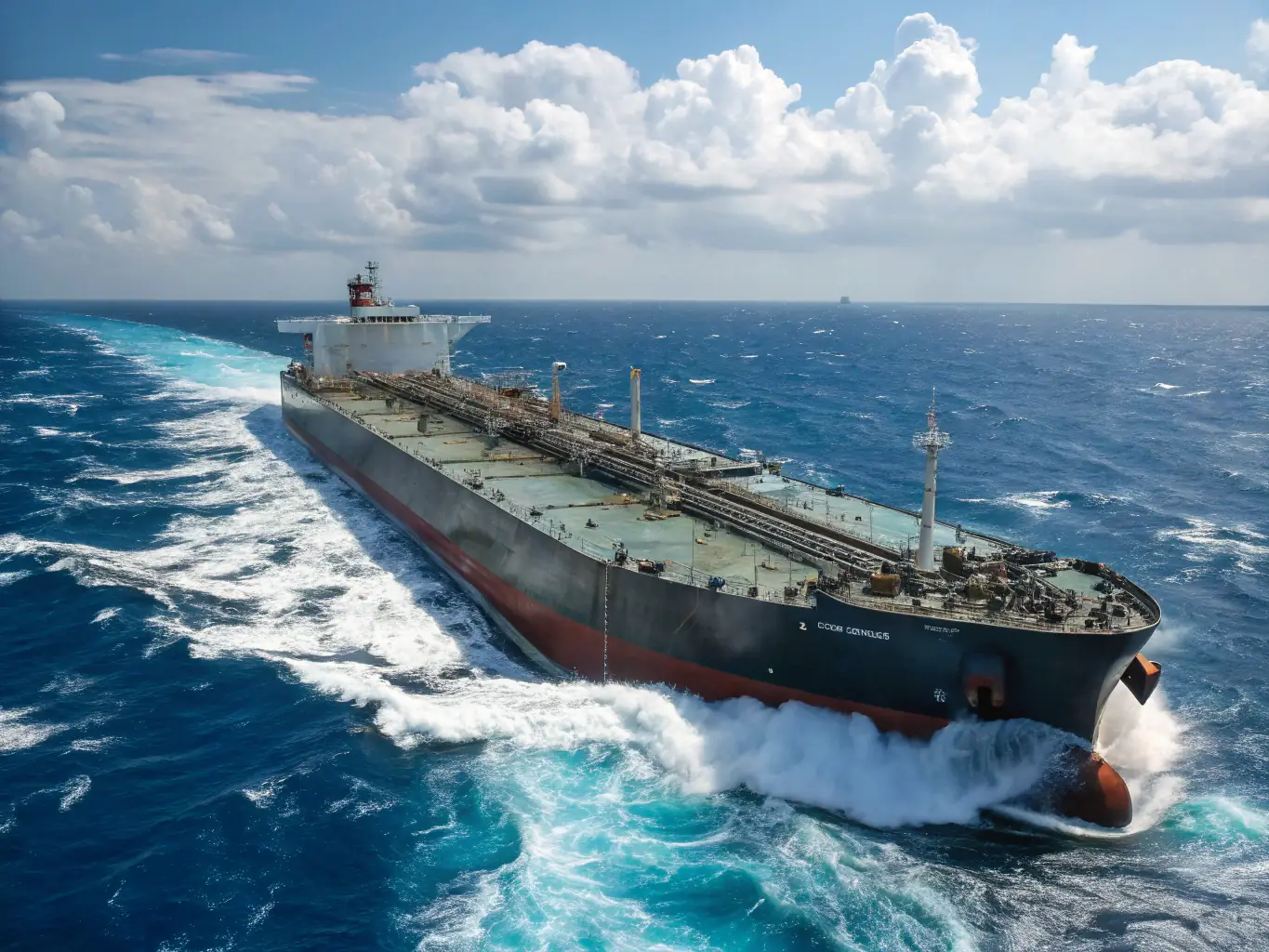 A picture of a tanker ship transporting oil and gas, illustrating GLOBAL OIL OPERATING COMPANY LTD's global distribution network.